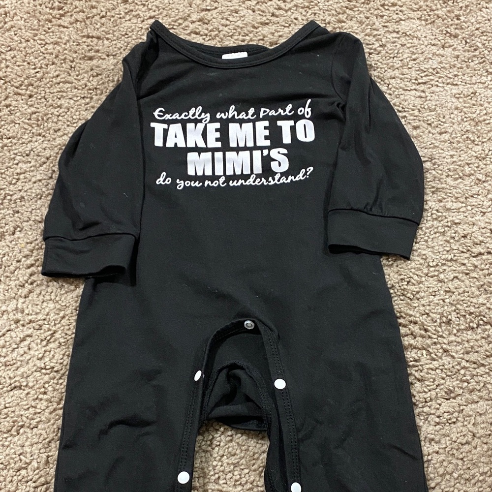 Black Kids Bodysuit with Fun Text
